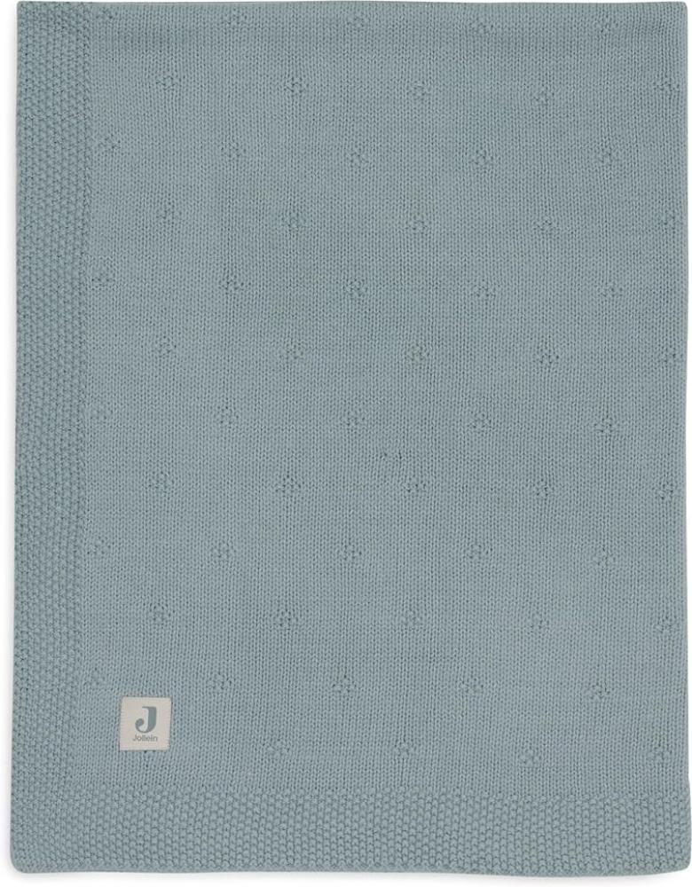 Jollein Babydecke Cosy Knit, Sea Green - 75x100cm - 60% Baumwolle, 40% Acryl - Für Babywiege - 1.0 TOG - OEKO-TEX Zertifiziert - Strickmuster Bild 1