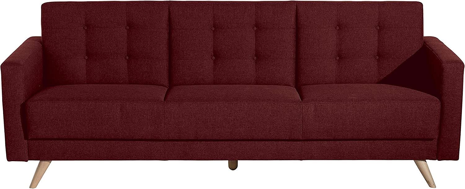 Max Winzer Sofa 3-Sitzer mit Bettfunktion Julian 224 x 83 x81 cm rot Bild 1