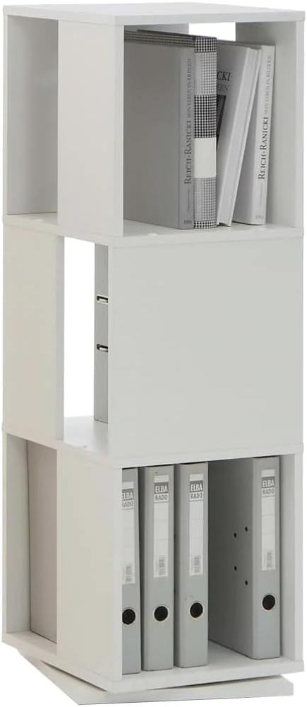 FMD Möbel - TOWER - Drehbares Regal mit 3 Ebenen - melaminharzbeschichtete Spanplatte - weiß - 34 x 108 x 34cm Bild 1