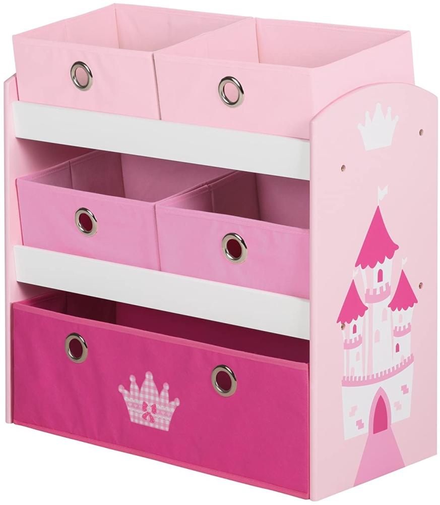 Roba 'Krone' Spielregal inkl. 5 Stoffboxen pink Bild 1