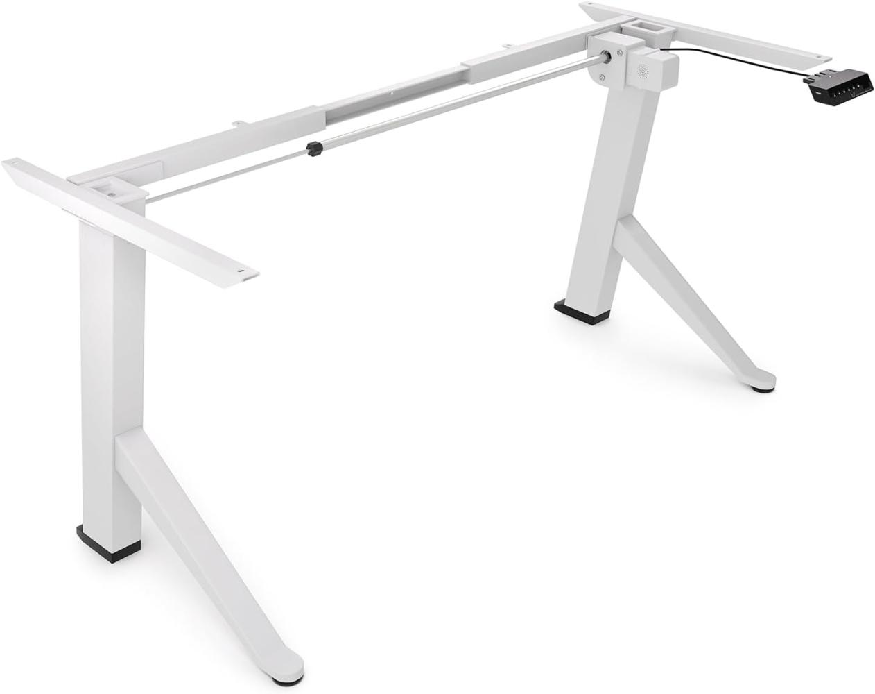 Tischgestell höhenverstellbar elektrisch, höhenverstellbarer Schreibtisch Gestell, Gaming Tisch höhenverstellbar weiß - Ultimate Setup® Bild 1
