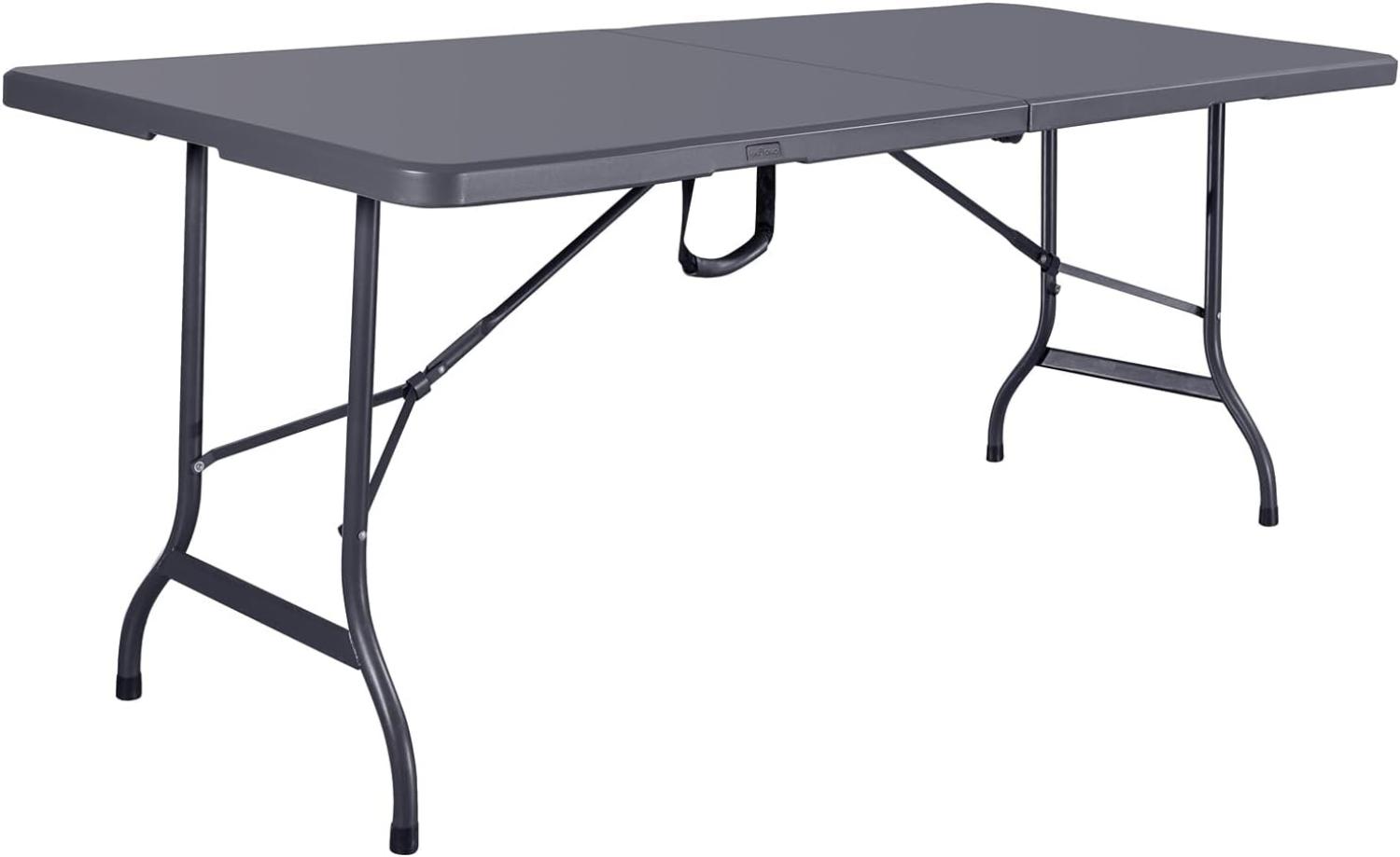HATTORO Buffettisch Klapptisch Campingtisch Gartentisch Tisch Koffer 180 cm Grau Bild 1