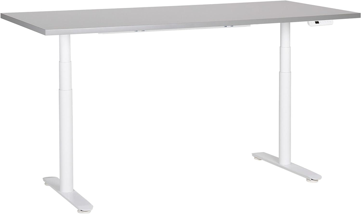 Schreibtisch grau weiß 180 x 72 cm elektrisch höhenverstellbar DESTINAS Bild 1