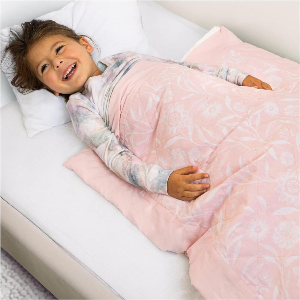 aden + anais™ Embrace beschwerte Decke fürs Kleinkindbett, gewichtete Decke für Baby und Kinder, hypoallergene Baumwollpopeline, für Kinder über 12kg, 78 x101cm, Ophelia Bild 1