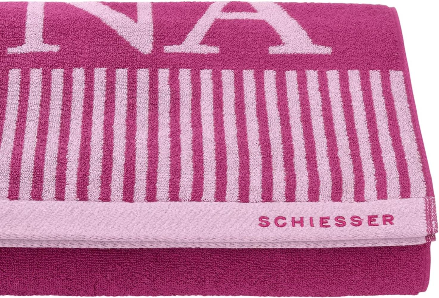 Schiesser Saunatuch Rom 75 x 200 cm, 100% Baumwolle, Farbe: Fuchsia Bild 1