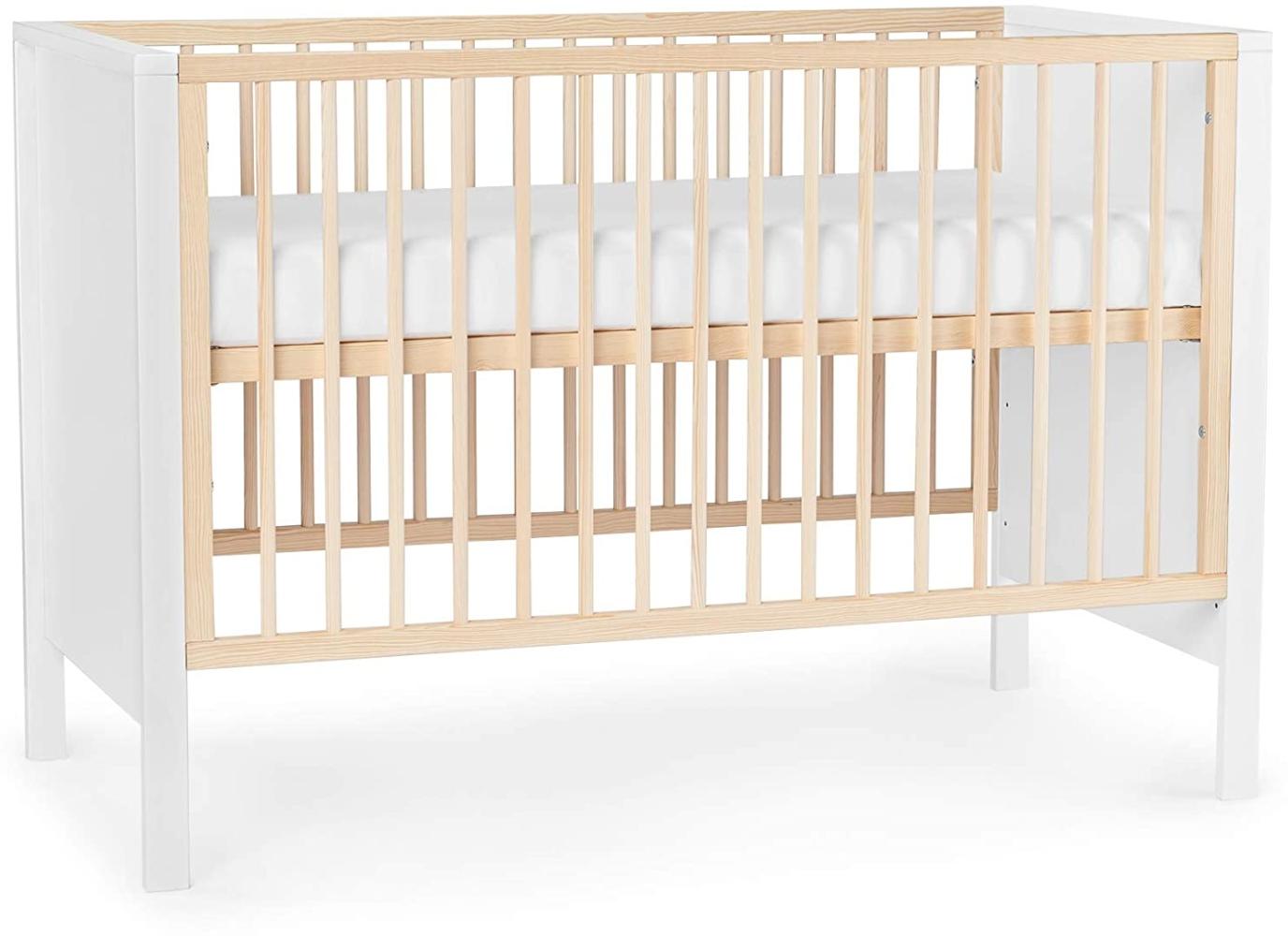 Kinderkraft Baby wooden cot MIA guardrail + mattress white Bild 1
