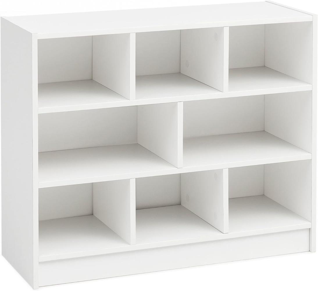 Wohnling Bücherregal Regal Standregal Modern Weiß 80x68,5x29,5 cm Bild 1