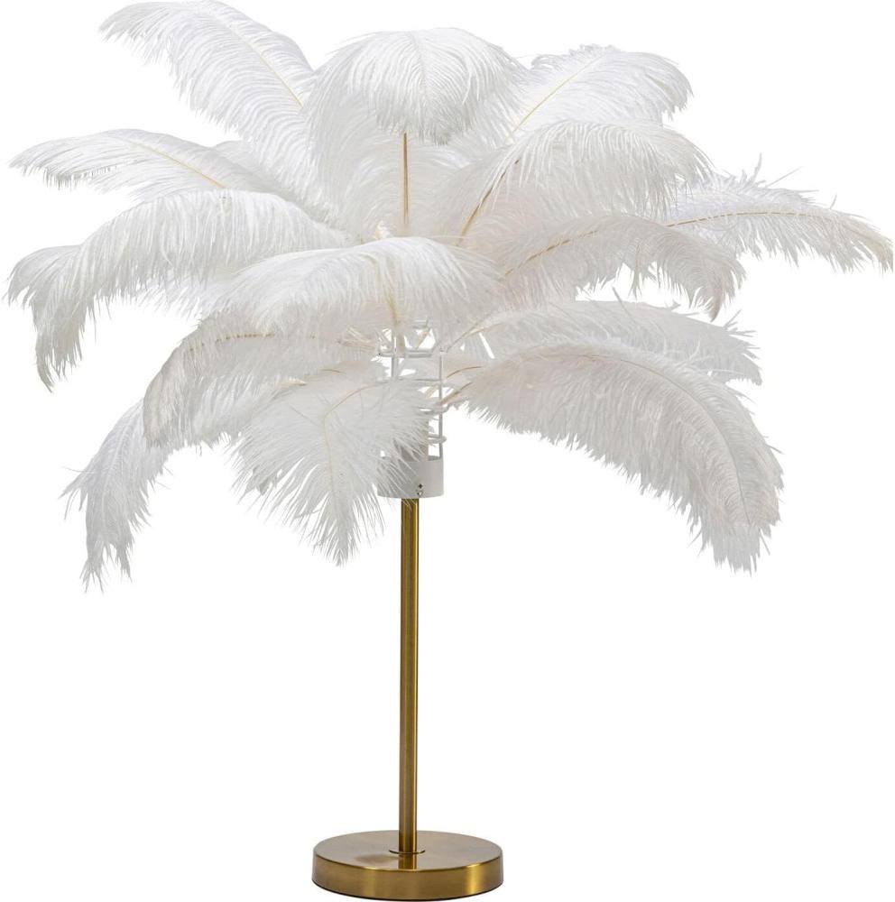 Kare Design Tischleuchte Feather Palm, Weiß, 60cm, Schreibtischlampe, Nachttischlampe, Dekoleuchte, Tischlampe, Leuchtmittel nicht inklusiv Bild 1