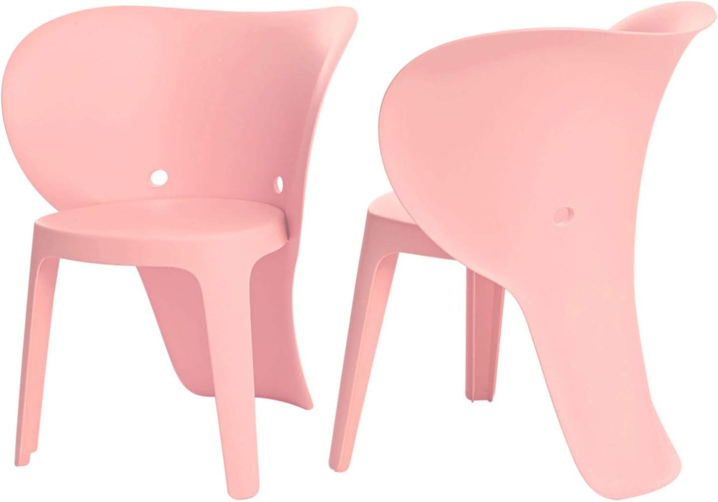 SoBuy 'Elefant' Kinderstühle mit Lehne, 2er-Set pink Bild 1