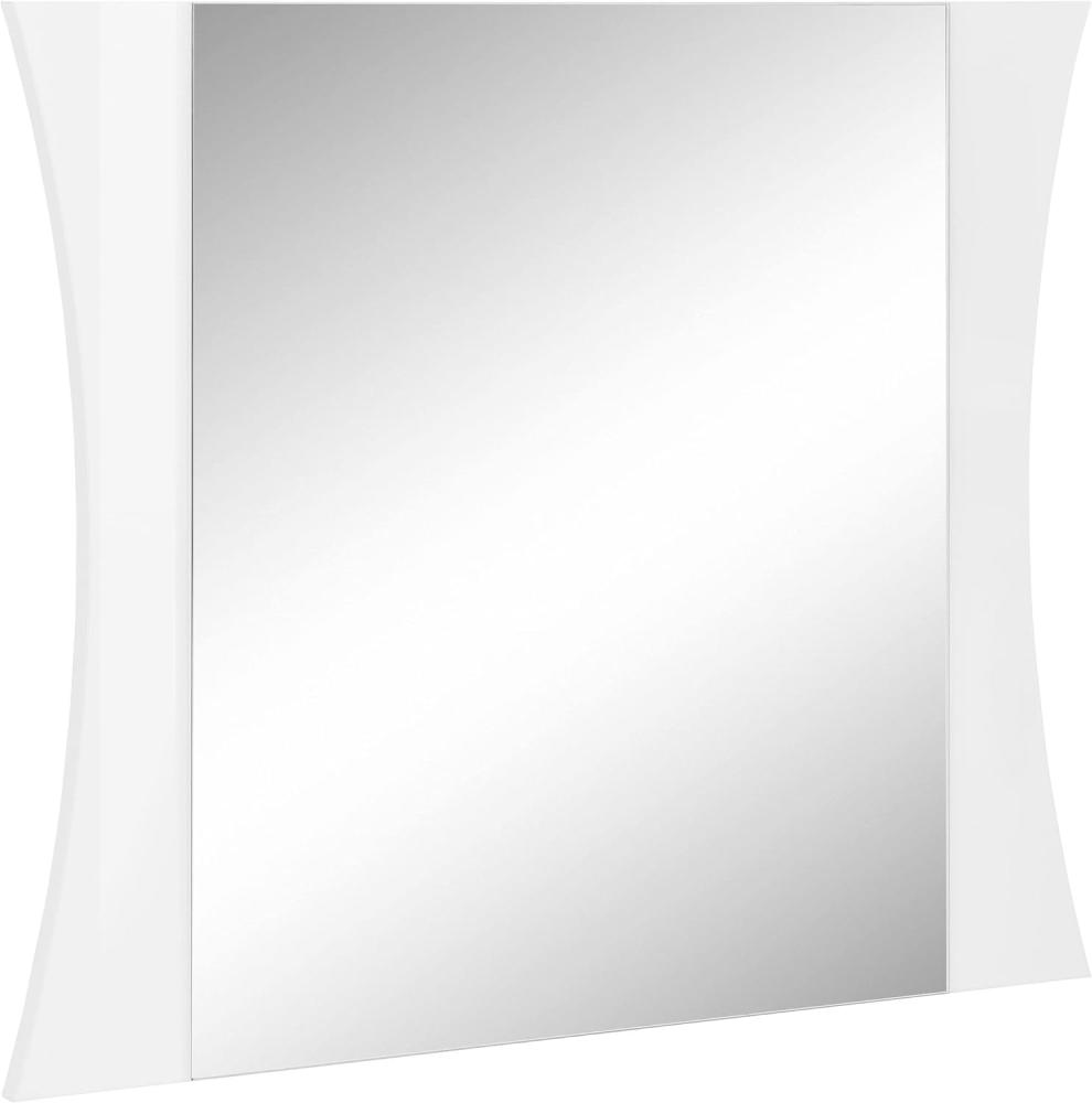 Wandspiegel >Arona< in Weiß-Hochglanz - 71x60x2cm (BxHxT) Bild 1