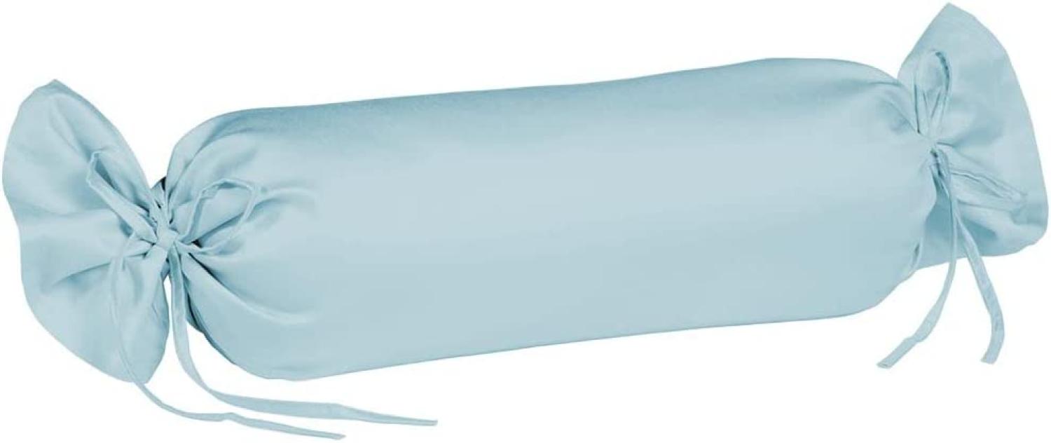 Fleuresse Mako-Satin-Kissenbezug uni colours eisblau 6058 40 x 15 cm Bild 1