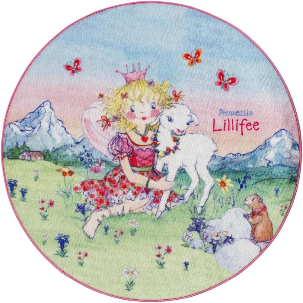 Kinderteppich- Die Prinzessin Lillifee, Für alle Prinzessinen- Zimmer 100 x 100 cm Rund Bild 1