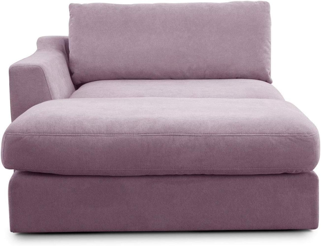CAVADORE Sofa-Modul "Fiona" Longchair mit Armteil links / XXL-Recamiere passend zur Couchgarnitur Fiona / 139 x 90 x 199 / Webstoff flieder-lila Bild 1