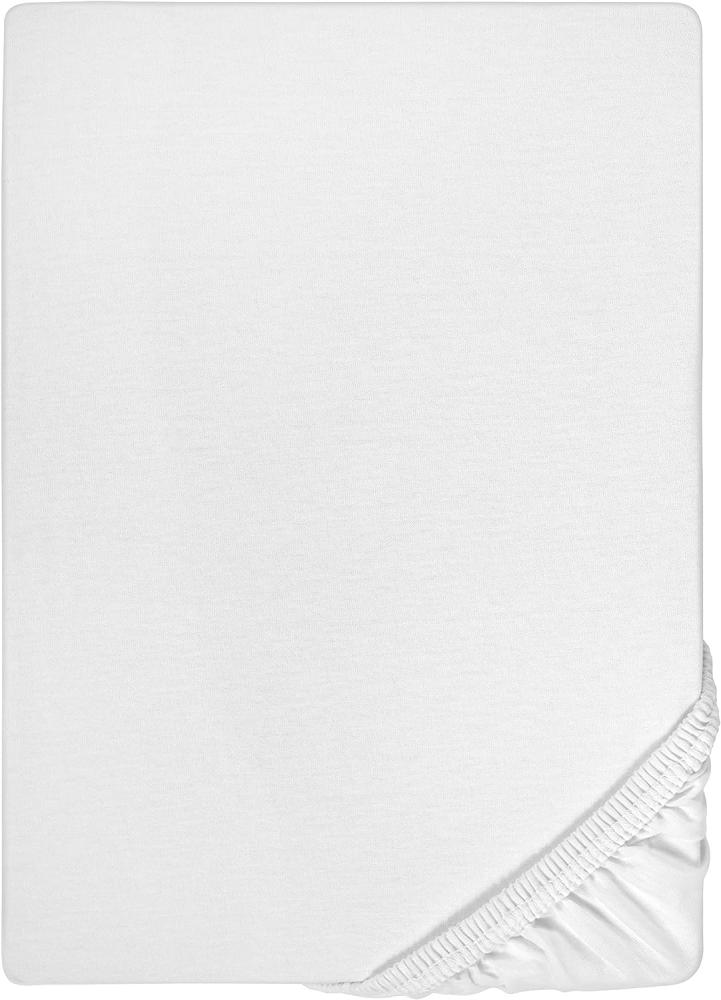 Biberna Jersey Elasthan Boxspringbett Spannbettlaken 180x200 cm - 200x220 cm Weiß Bild 1