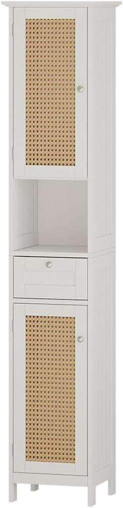 Vicco Hochschrank Rosario 32 x 170 cm, Weiß, 2 Türen, 1 Schublade, Badschrank, modern Bild 1