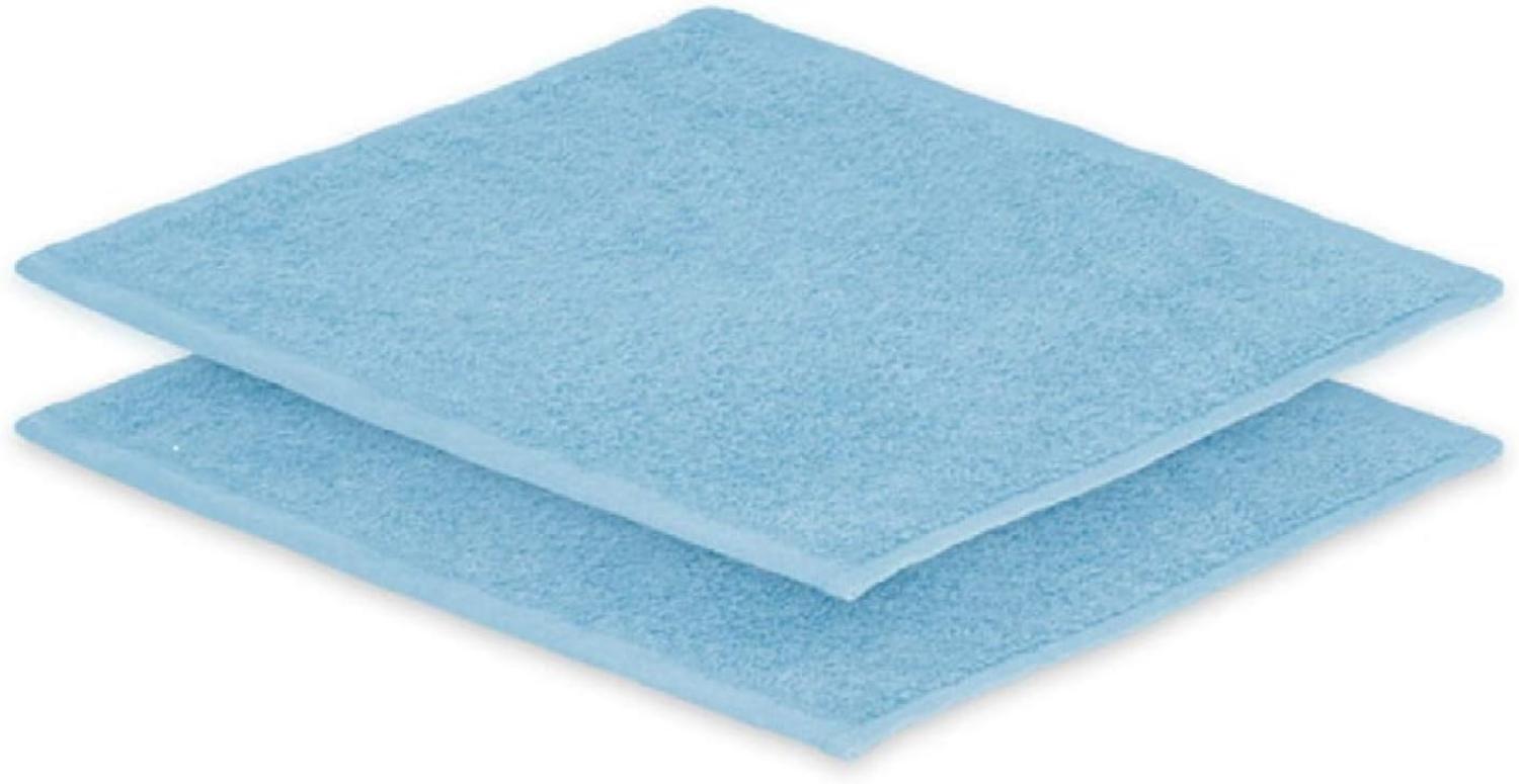 2x Seiftuch Frottier 500 g/m² 30 x30 cm Hellblau Bild 1