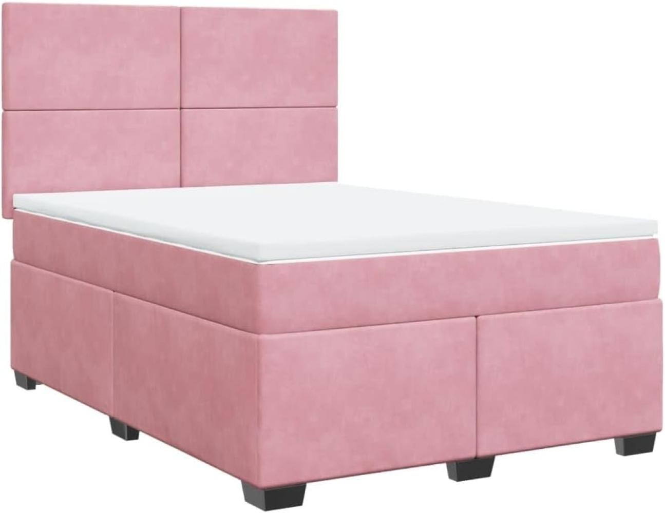 Boxspringbett mit Matratze Rosa 140x190 cm Samt 3293205 Bild 1