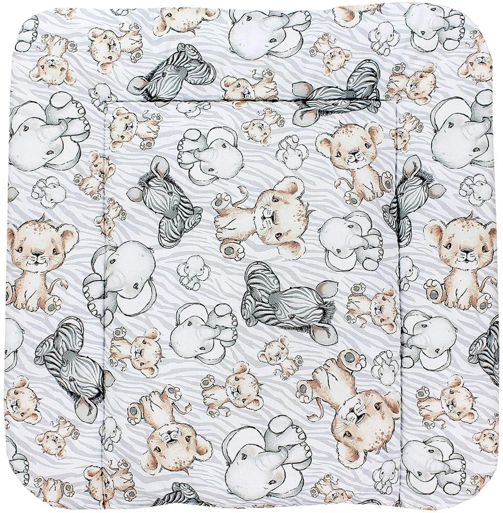 TupTam Baby Wickeltischauflage mit Baumwollbezug Gemustert, Farbe: Safari, Größe: 70 x 60 cm Bild 1