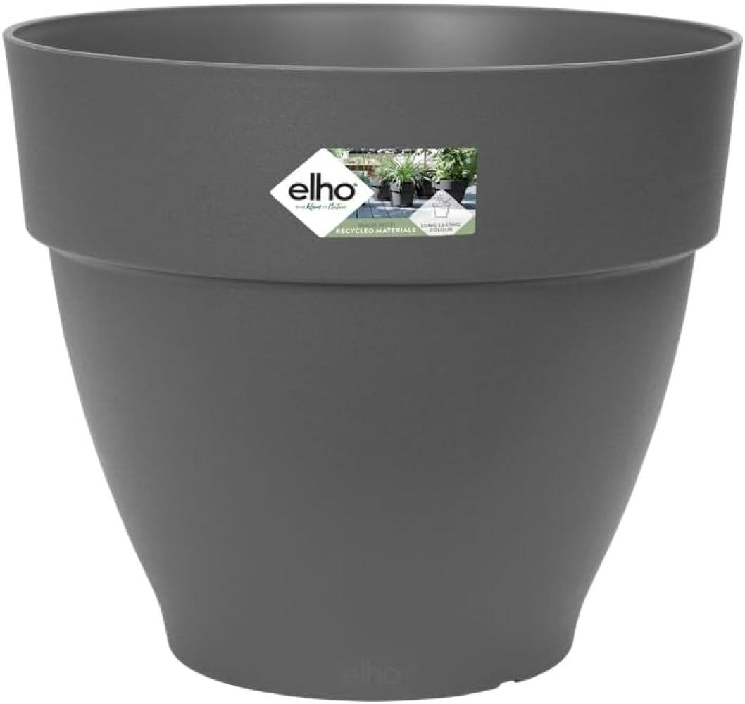 elho Vibia Campana rund 65 cm – großer Blumentopf für den Außenbereich – inklusive Wasserreservoir – 100% recycelter Kunststoff - Schwarz/Anthrazit Bild 1
