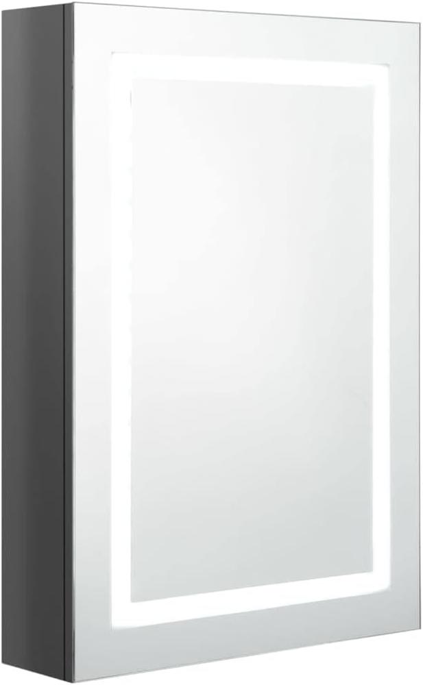 vidaXL LED-Bad-Spiegelschrank Glänzendes Grau 50x13x70 cm, Mit Beleuchtung [326491] Bild 1