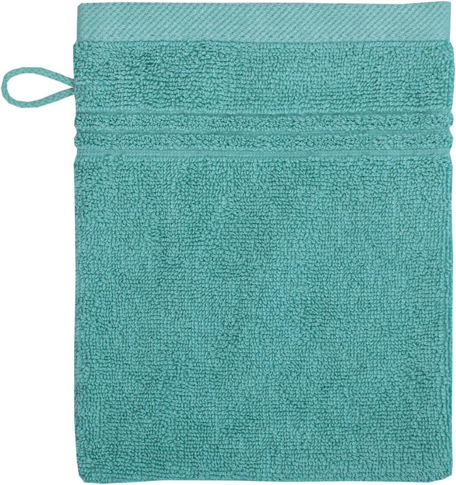 Bio Baumwolle Handtücher - alle Größen & Trendfarben Waschhandschuh, 16x21 cm, ozean Bild 1