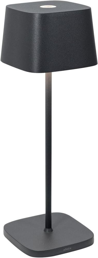 Zafferano, Ofelia Lampe, Kabellose, Wiederaufladbare Tischlampe mit Touch Control, Auch für den Außenbereich Geeignet, Dimmer, 2200-3000 K, Höhe 29 cm, Farbe Dunkelgrau Bild 1