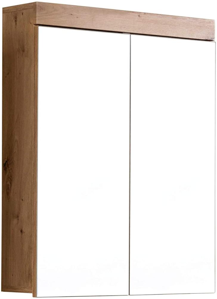 trendteam smart living Badezimmer Spiegelschrank Spiegel Amanda, 60 x 77 x 17 cm in Asteiche / Weiß Hochglanz ohne Beleuchtung Bild 1
