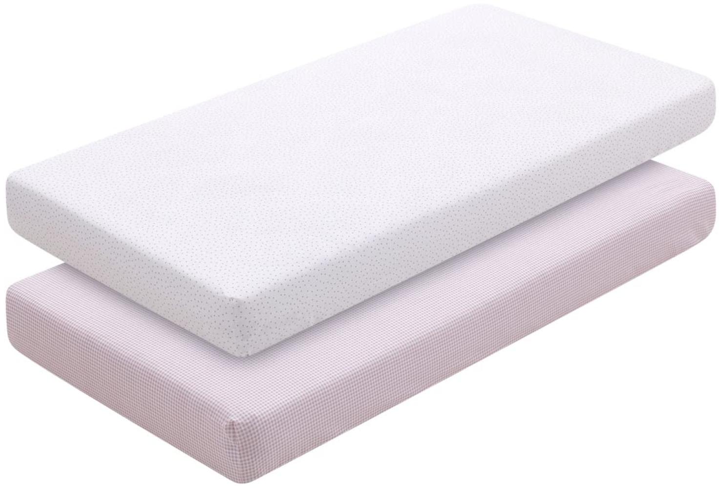 Cambrass - 2 Fitted Sheet - Cot 60 60x120x17 Cm Vichy10 Pink Bild 1