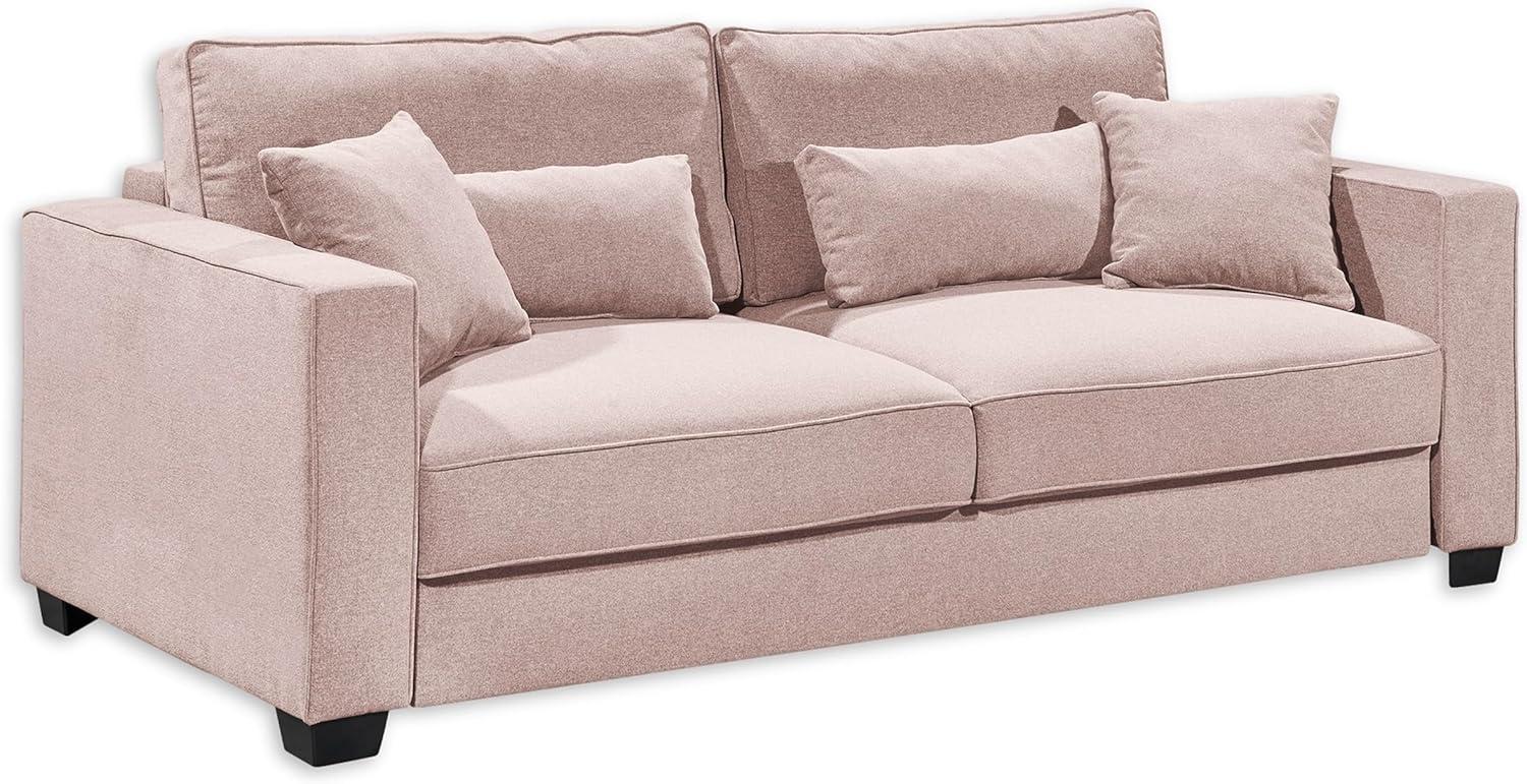 MELVIN Bequemes Schlafsofa mit Bettkasten, Stoffbezug Flamingo - Ausziehbares Sofa mit Schlaffunktion - 232 x 92 x 115 cm (B/H/T) Bild 1
