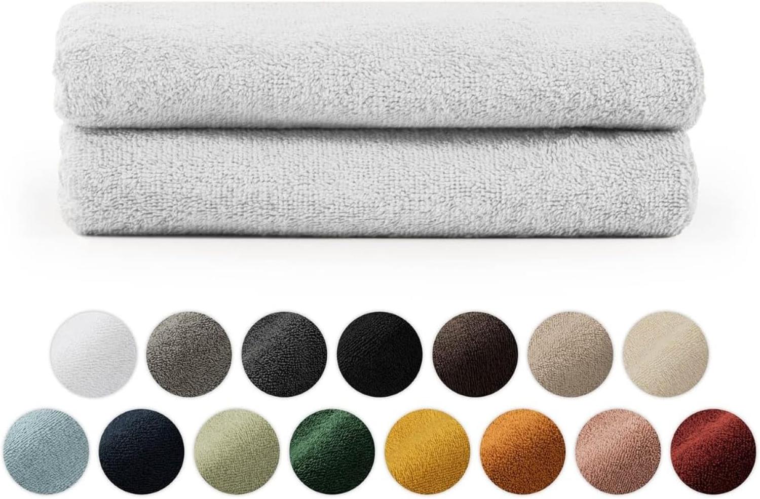 Blumtal Premium Frottier Handtücher Set mit Aufhängschlaufen - Baumwolle Oeko-TEX Zertifiziert, weich, saugstark - 2X Handtuch (50x100 cm), Weiß Bild 1