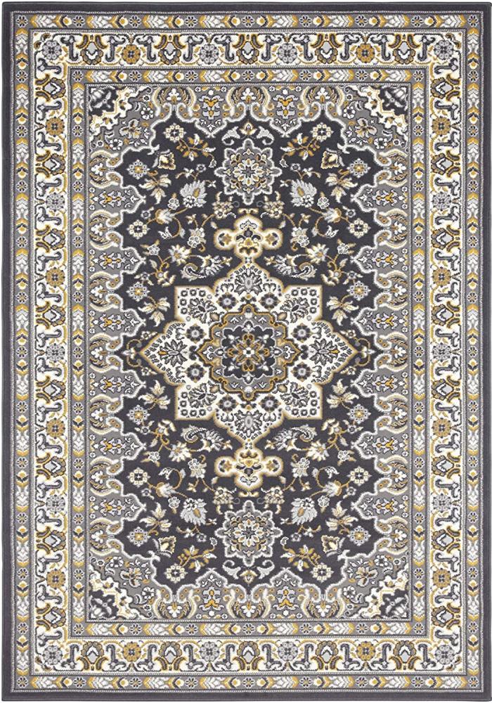 Orientalischer Kurzflor Teppich Parun Täbriz Dunkelgrau - 160x230x0,9cm Bild 1