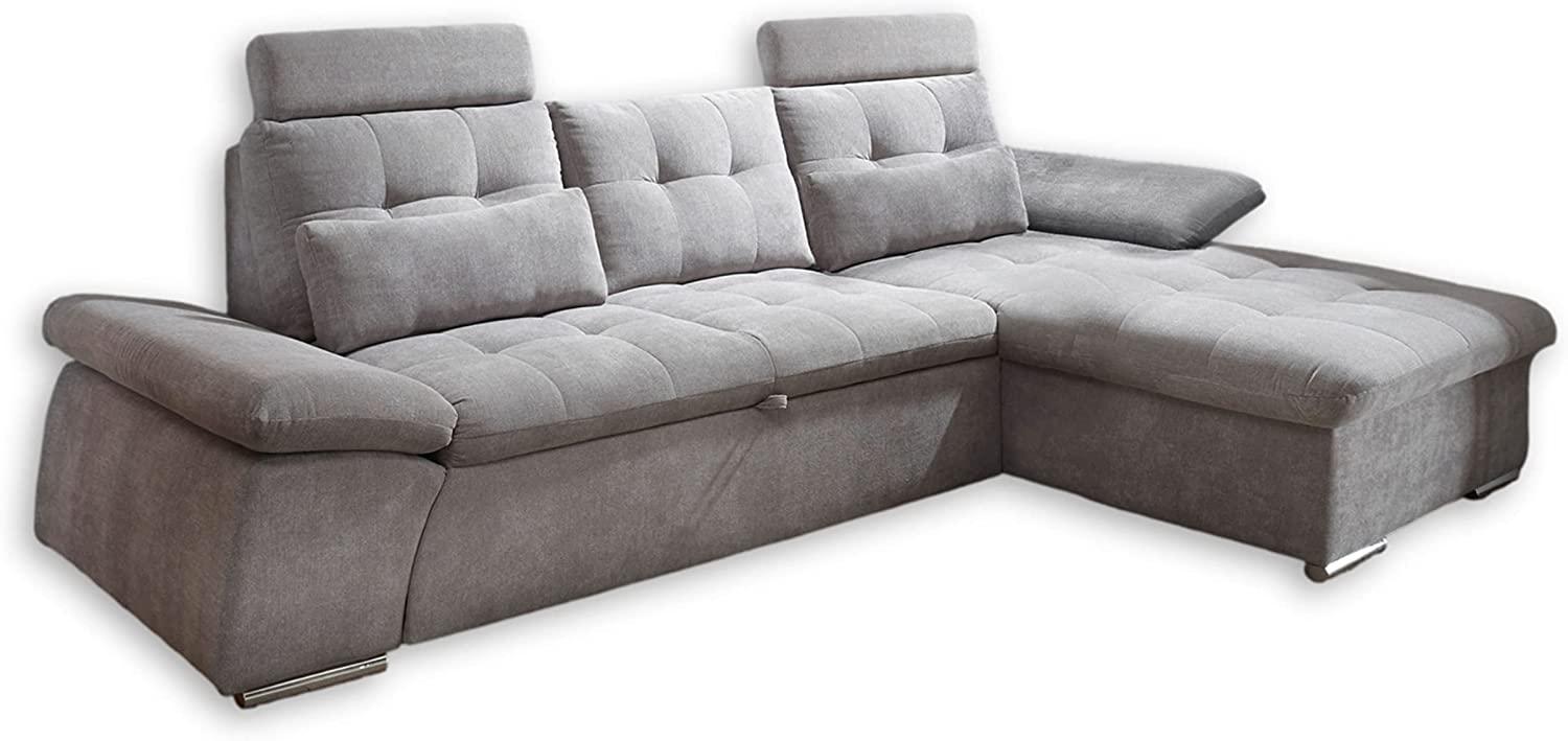 Ecksofa Couch NALO Sofa Schlafcouch Bettsofa schlamm grau L-Form rechts Bild 1