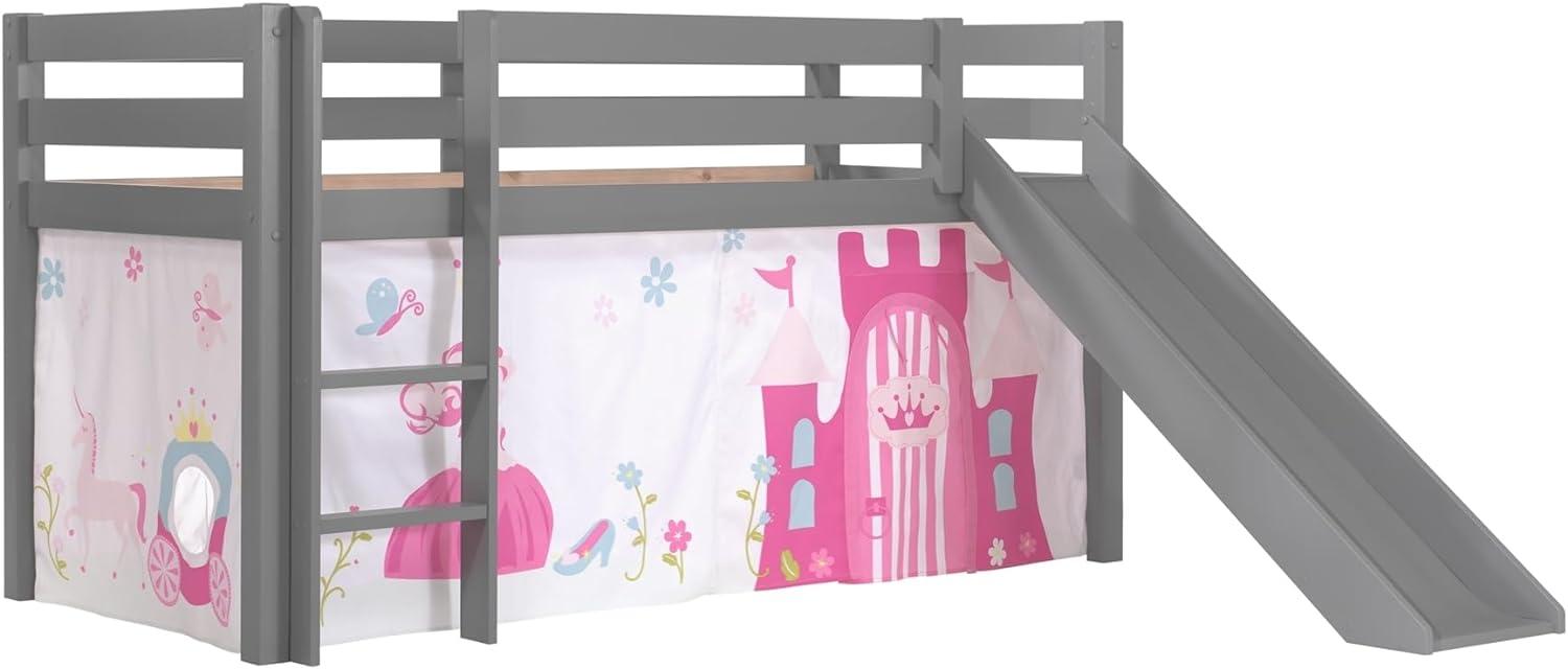 Vipack Spielbett 'Pino' inkl. Rutsche mit Textilset Vorhang 'Princes' Bild 1
