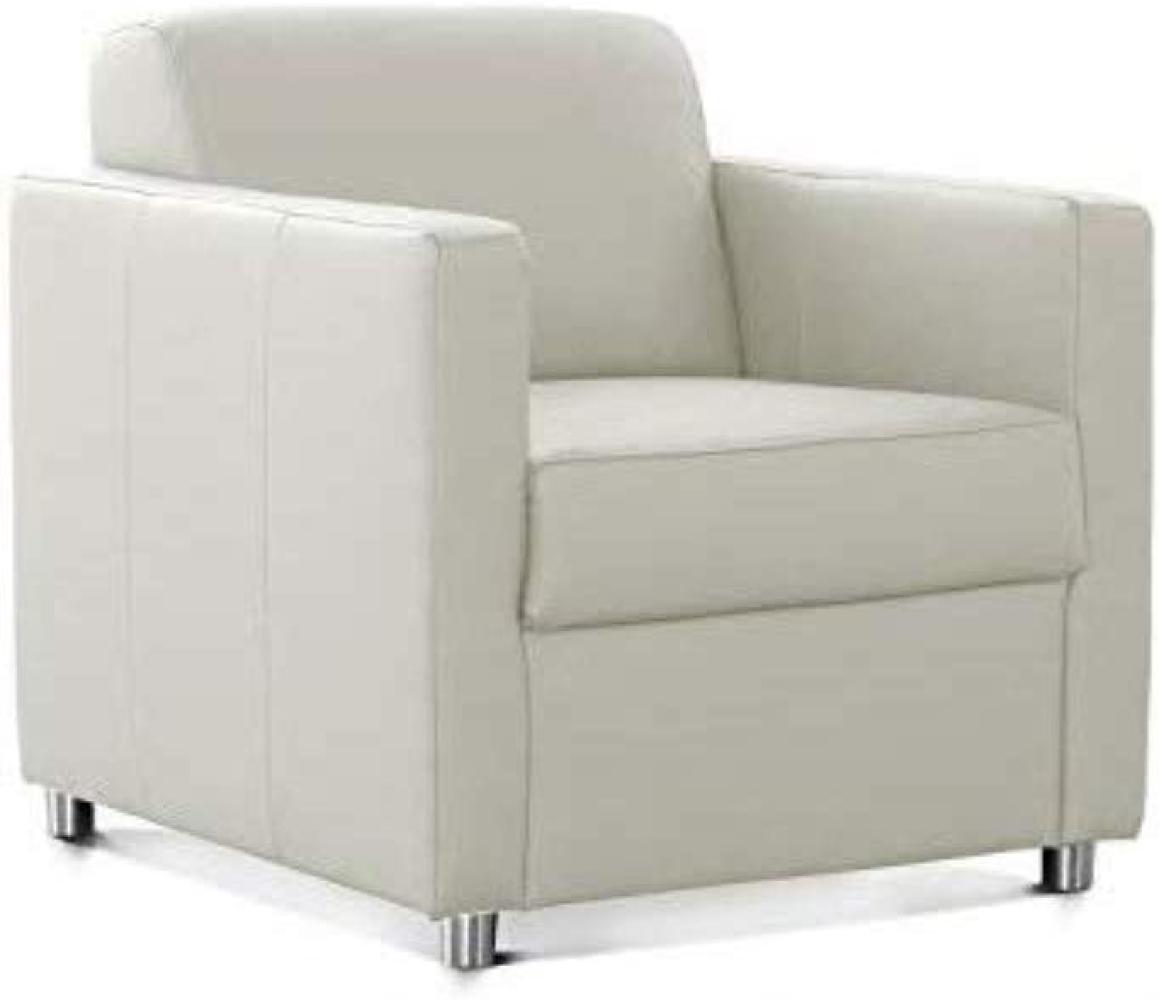CAVADORE Corianne Sessel, mit Federkern, Polstersessel in Lederoptik Design, 78 x 80 x 83, Kunstleder: weiß Bild 1