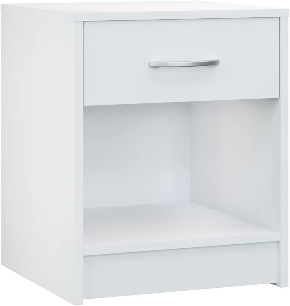 CASARIA® Nachttisch mit Schublade 50cm Weiß Bild 1