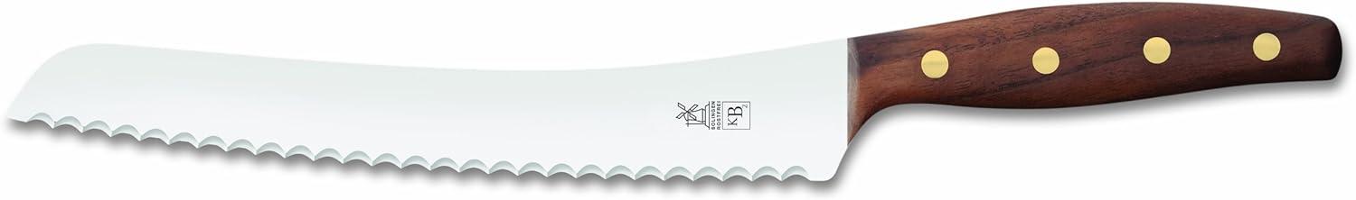 Windmühlenmesser Brotsägemesser K B2 BrotBeidhänder Griff Walnuss rostfrei Bild 1