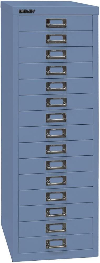 Bisley MultiDrawer, 39er Serie, DIN A4, 15 Schubladen, Metall, 605 Blau, 38 x 27. 9 x 86 cm Bild 1