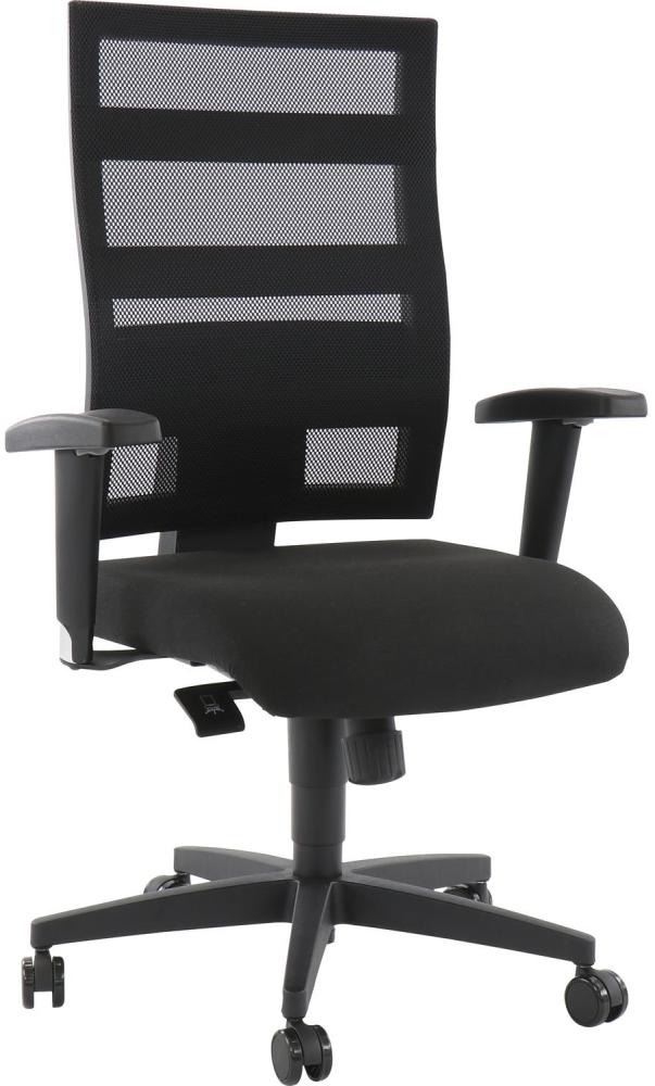Topstar Bürodrehstuhl Bandscheiben Schreibtischstuhl Drehstuhl Bürostuhl schwarz mit Netzgewebe Rückenlehne 210240 Bild 1