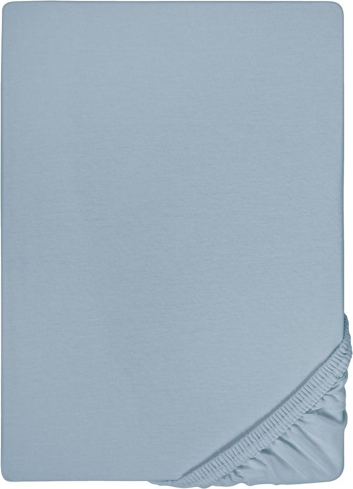 Biberna Feinjersey Spannbettlaken Spannbetttuch 90x200 cm - 100x200 cm Blau Bild 1