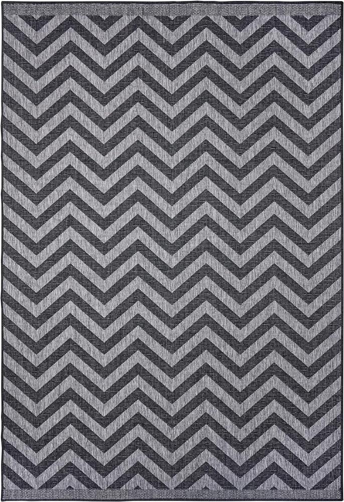 In- & Outdoor Wendeteppich Palma Schwarz Silber - 120x170x0,5cm Bild 1