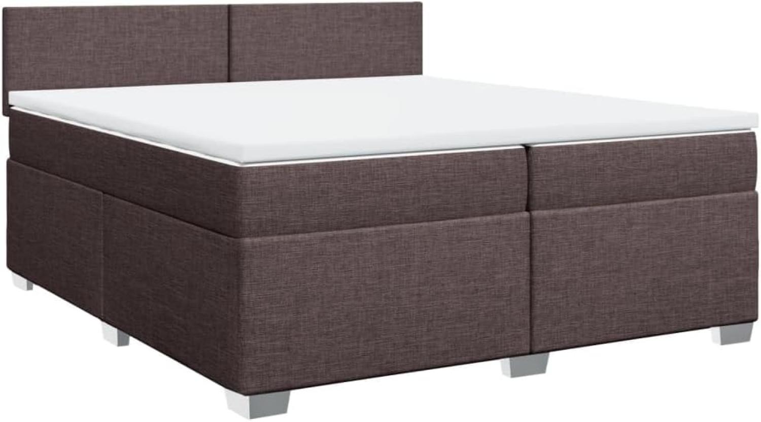 Boxspringbett mit Matratze Dunkelbraun 200x200 cm Stoff 3288291 Bild 1