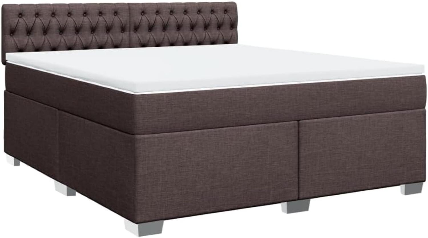 Boxspringbett mit Matratze Dunkelbraun 180x200 cm Stoff 3288277 Bild 1