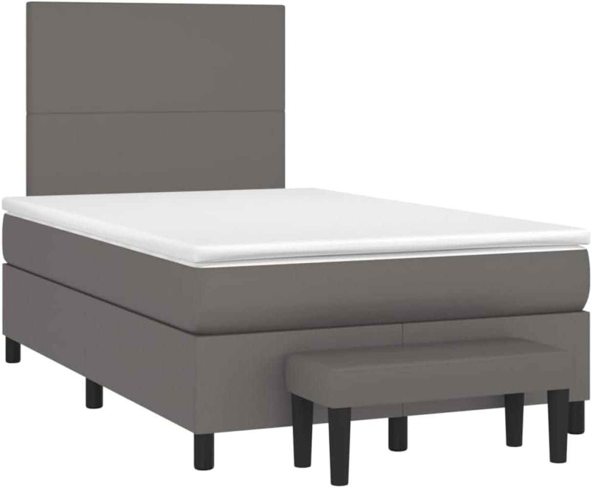 Boxspringbett mit Matratze Grau 120x200 cm Kunstleder 3137537 Bild 1