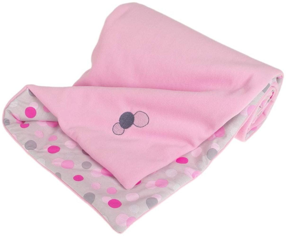 Kaarsgaren Kinderwagendecke für Winter, Größe 70 x 100 cm, Farbe: Rosa/Tupfen, doppelseitig Kuscheldecke, Babydecke, Erstlingsdecke, Krippe Decke (Rosa/Tupfen) Bild 1