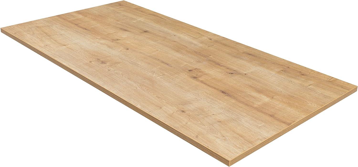 furni24 Tischplatte 120x80cm Schreibtischplatte–Perfekt für höhenverstellbare Schreibtische, Computertisch Gaming-Tisch, Mehrzwecktisch, Esstische und mehr –25mm stabile Tischplatte langlebig, Eiche Bild 1