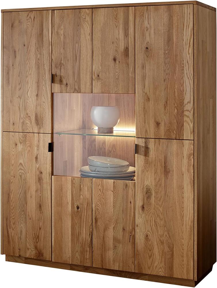 Woodroom Siona Highboard, Eiche massiv geölt, BxHxT 110x140x40 cm Bild 1