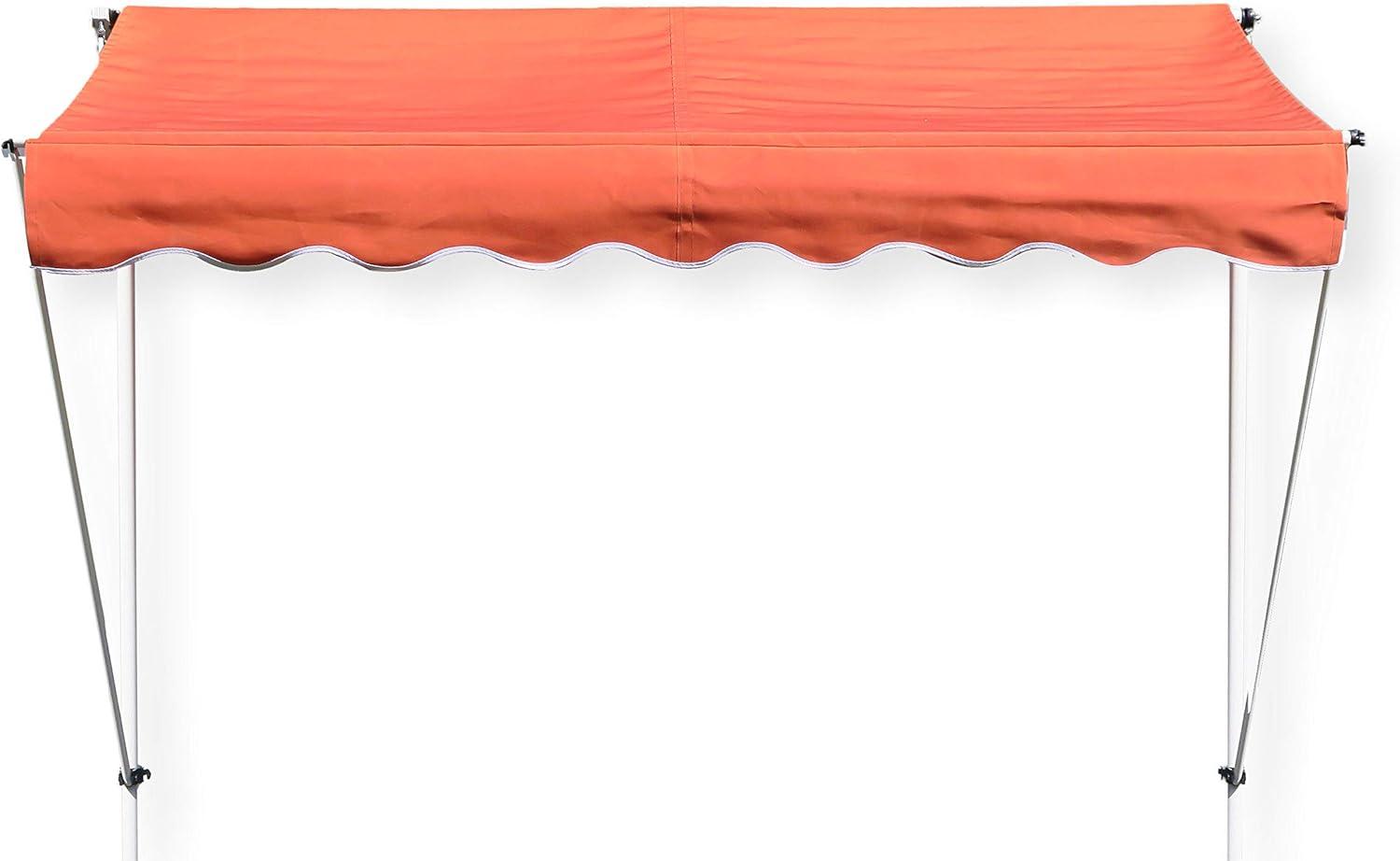 Grasekamp Klemmmarkise Ontario 255x130cm Orange Balkonmarkise höhenverstellbar von 200 cm – 320 cm Bild 1