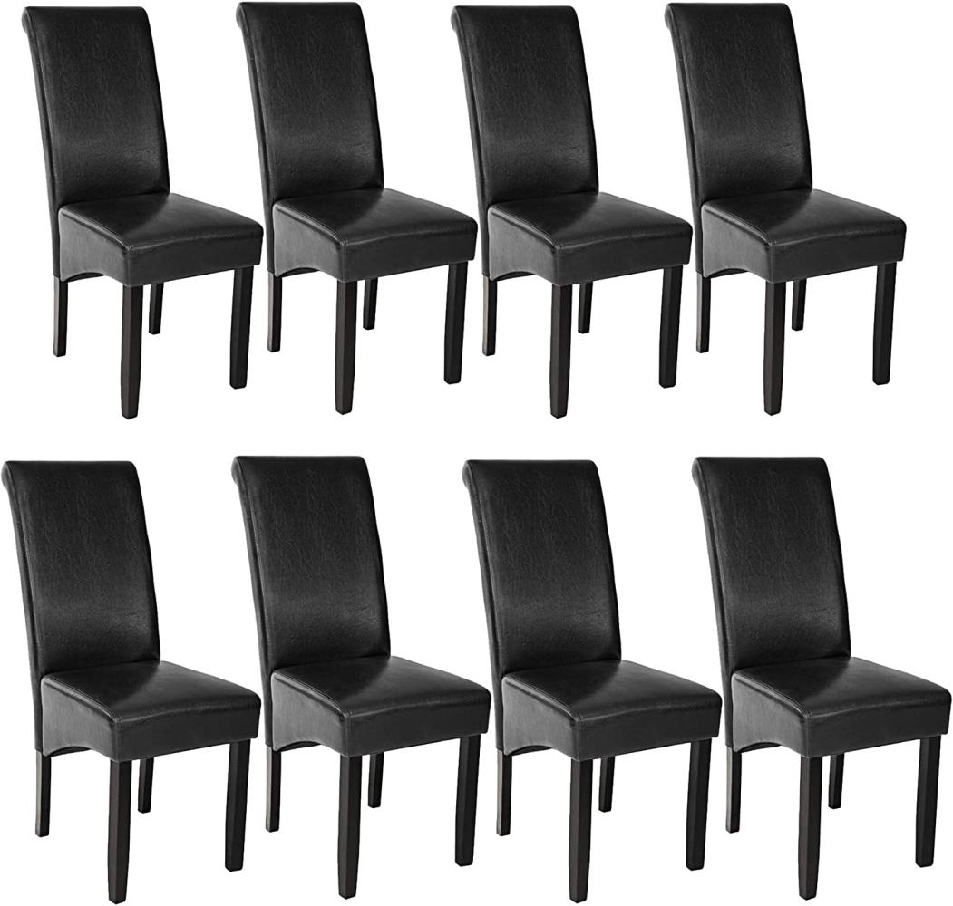 8 Esszimmerstühle, ergonomisch, massives Hartholz - schwarz Bild 1