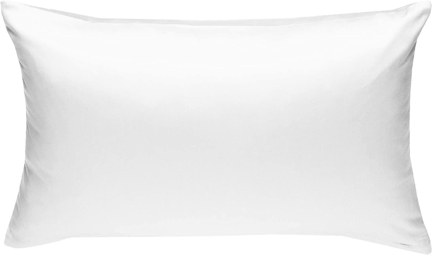 Bettwaesche-mit-Stil Mako-Satin / Baumwollsatin Bettwäsche uni / einfarbig weiß Kissenbezug 60x80 cm Bild 1