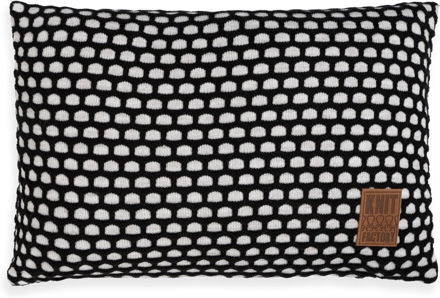 Knit Factory Mila Kissen 60x40 cm Wabe Beige Schwarz Bild 1